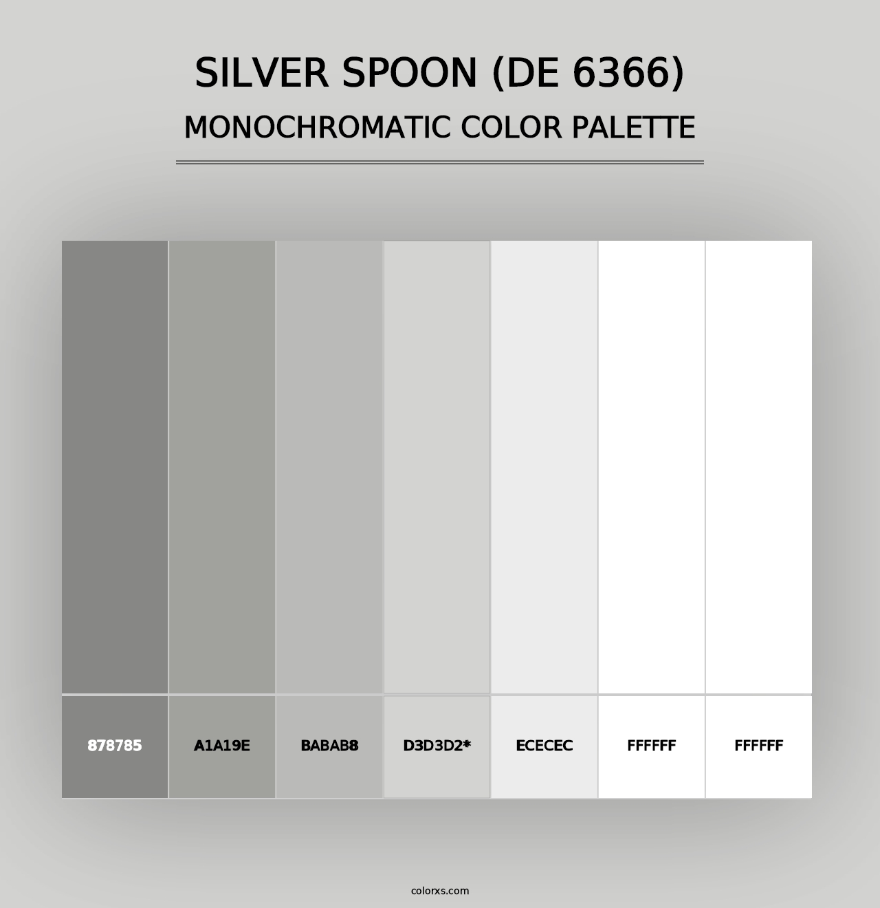 Silver Spoon (DE 6366) - Monochromatic Color Palette