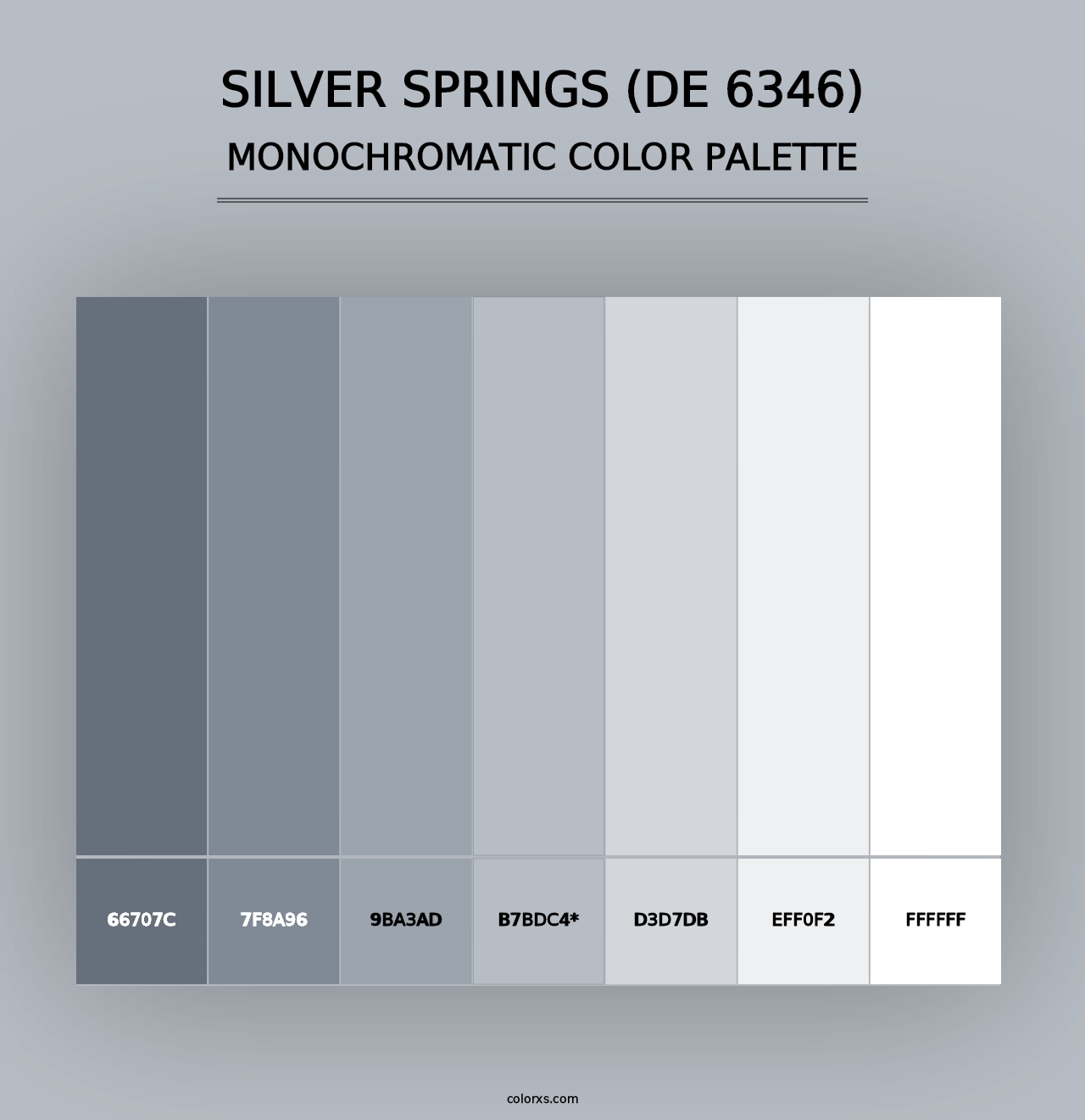 Silver Springs (DE 6346) - Monochromatic Color Palette