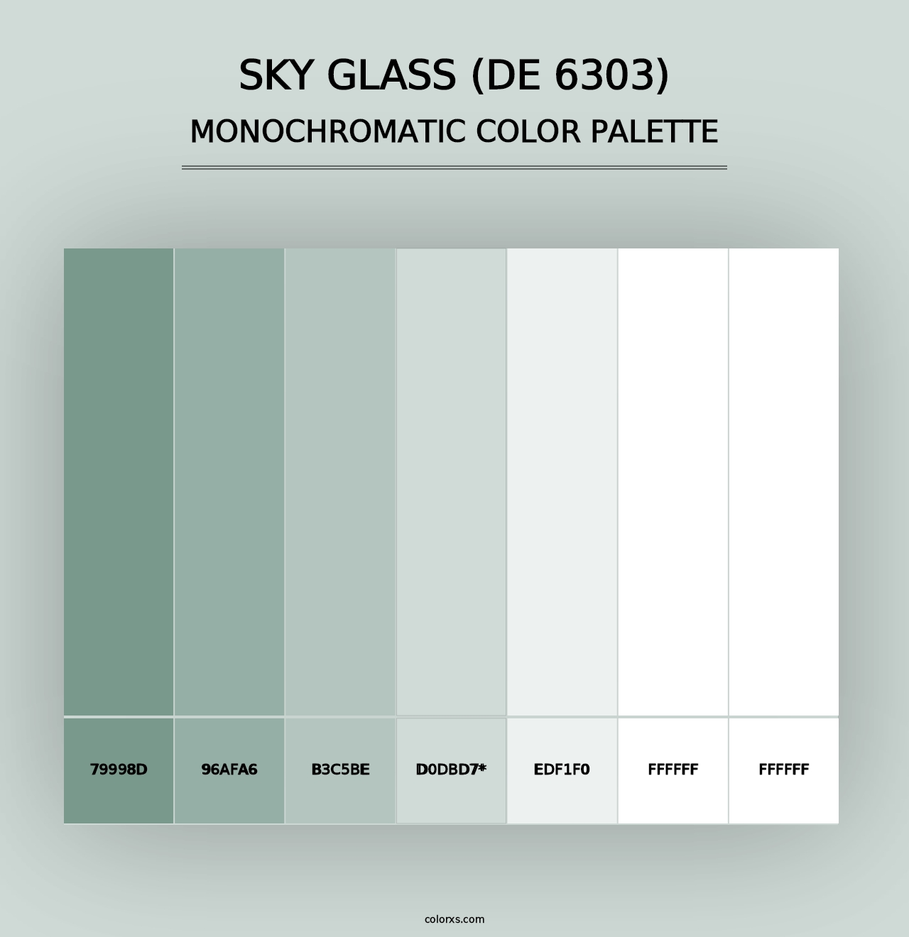 Sky Glass (DE 6303) - Monochromatic Color Palette