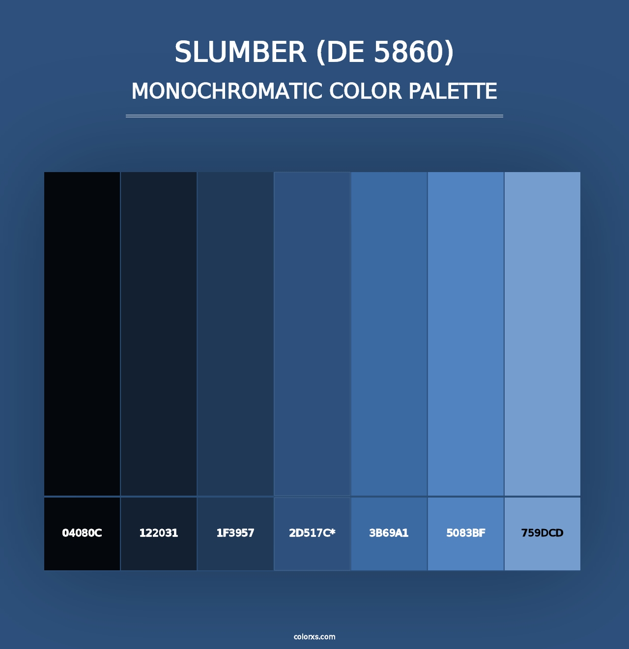 Slumber (DE 5860) - Monochromatic Color Palette