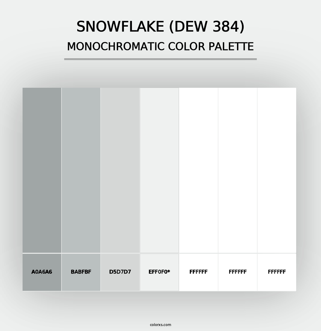 Snowflake (DEW 384) - Monochromatic Color Palette