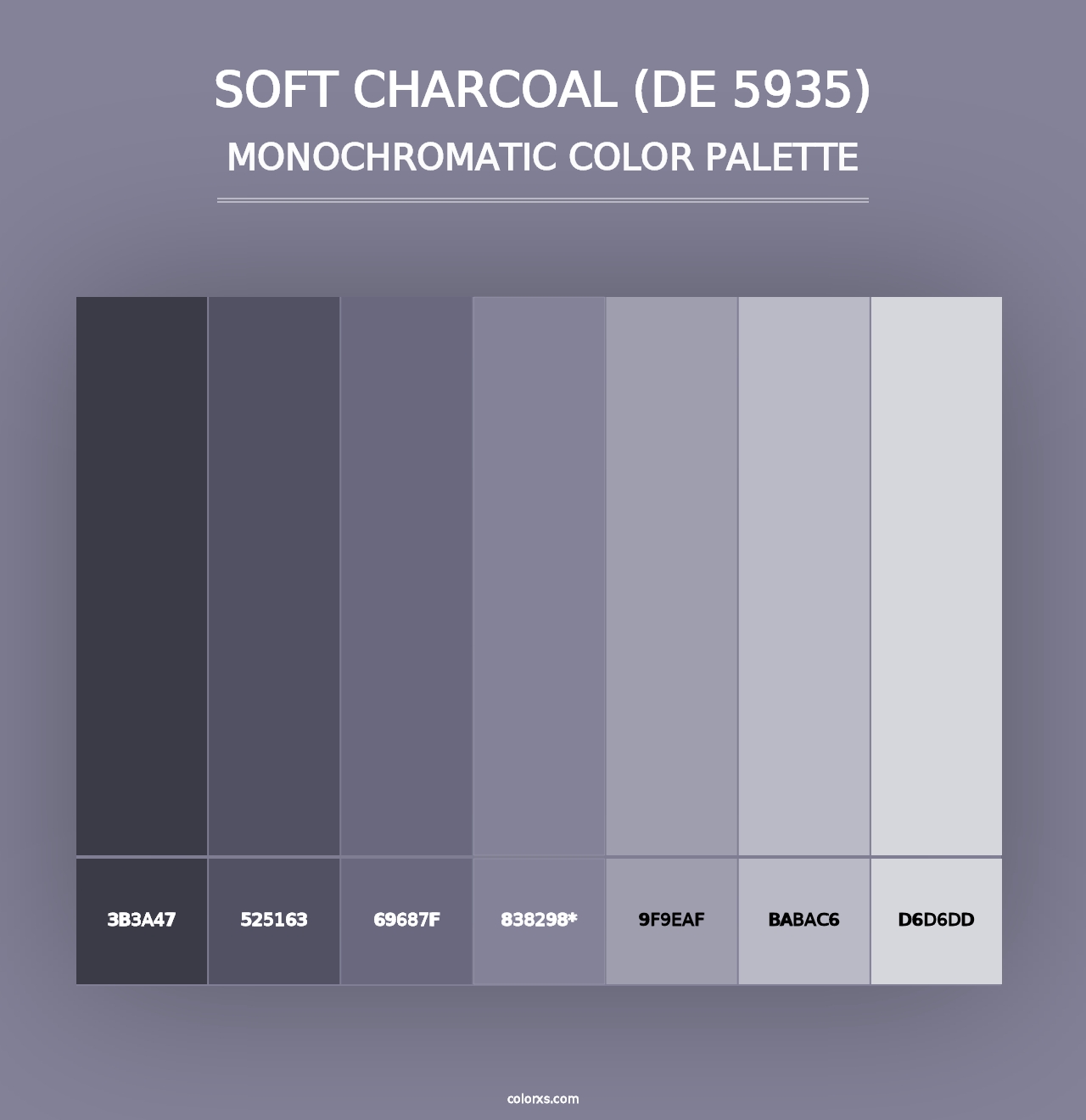 Soft Charcoal (DE 5935) - Monochromatic Color Palette