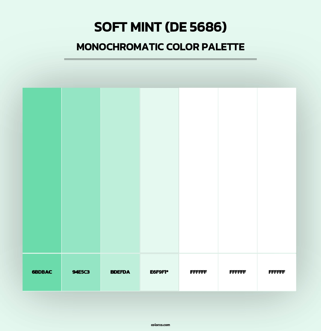 Soft Mint (DE 5686) - Monochromatic Color Palette