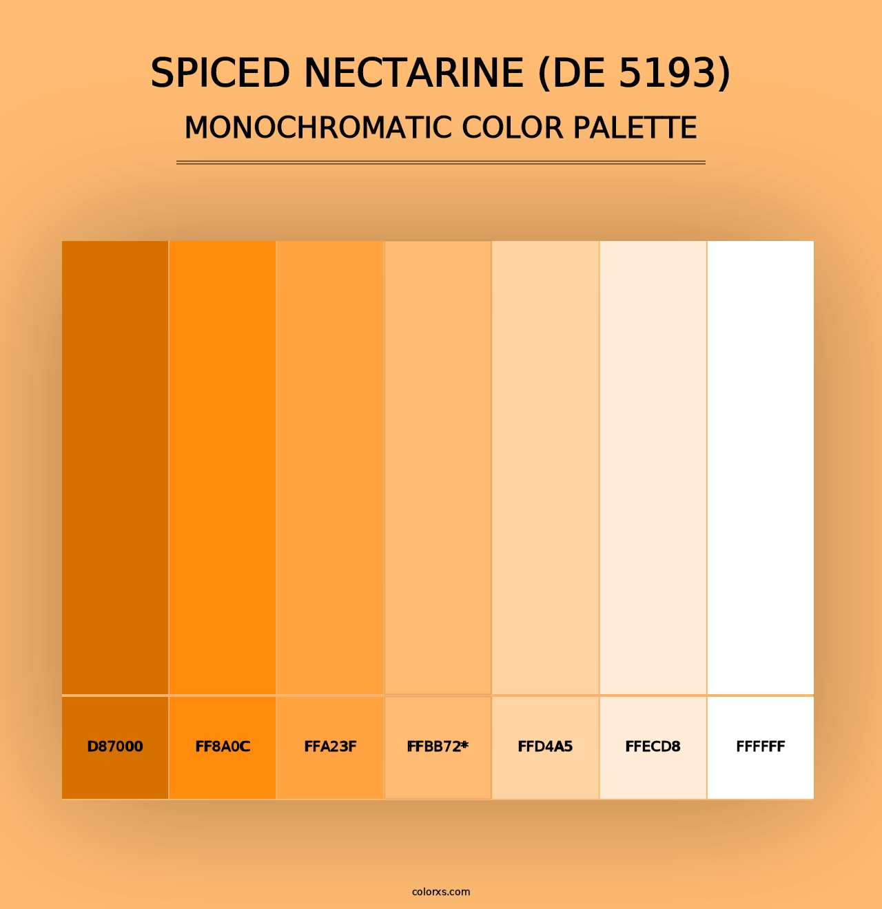 Spiced Nectarine (DE 5193) - Monochromatic Color Palette