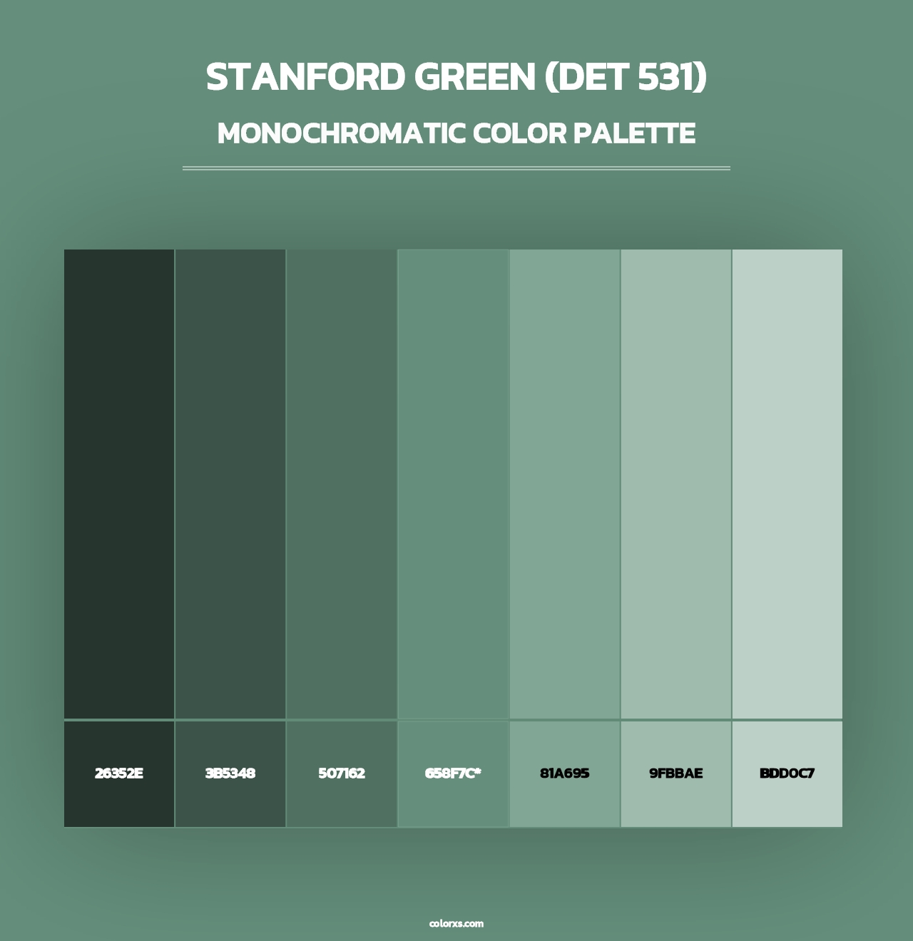 Stanford Green (DET 531) - Monochromatic Color Palette