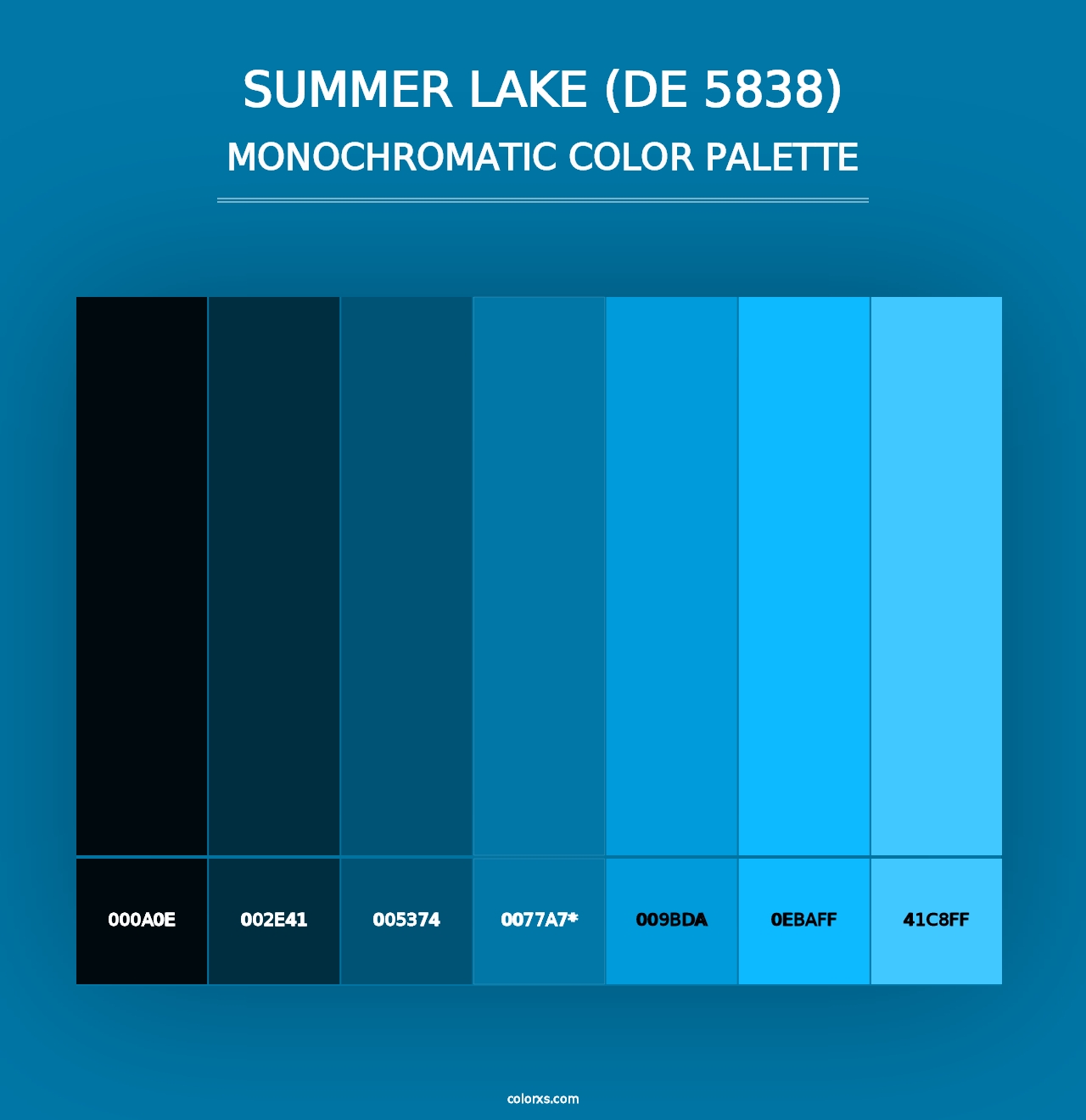 Summer Lake (DE 5838) - Monochromatic Color Palette