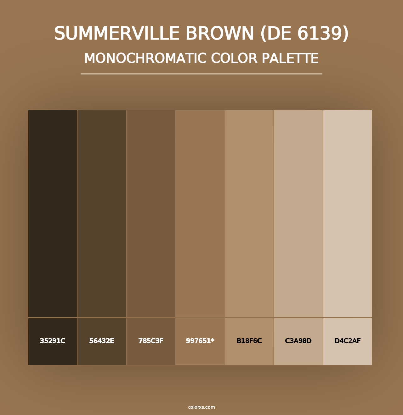 Summerville Brown (DE 6139) - Monochromatic Color Palette