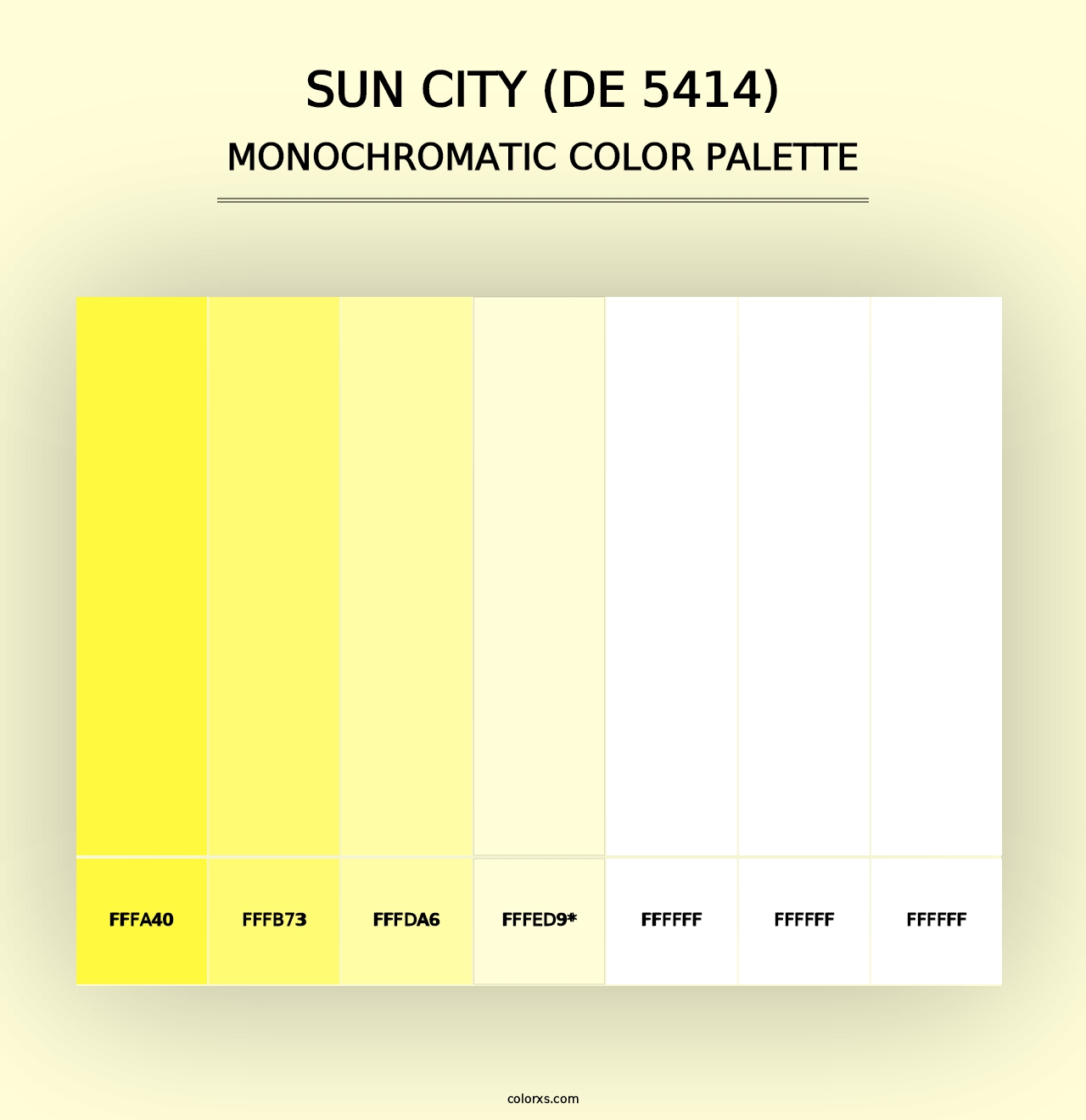 Sun City (DE 5414) - Monochromatic Color Palette