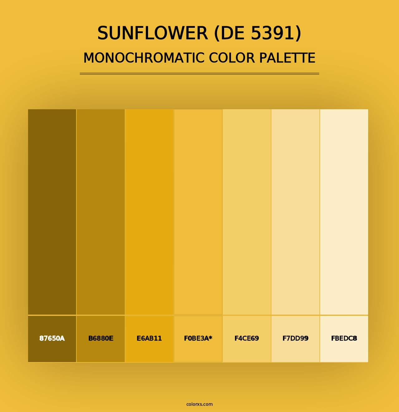 Sunflower (DE 5391) - Monochromatic Color Palette