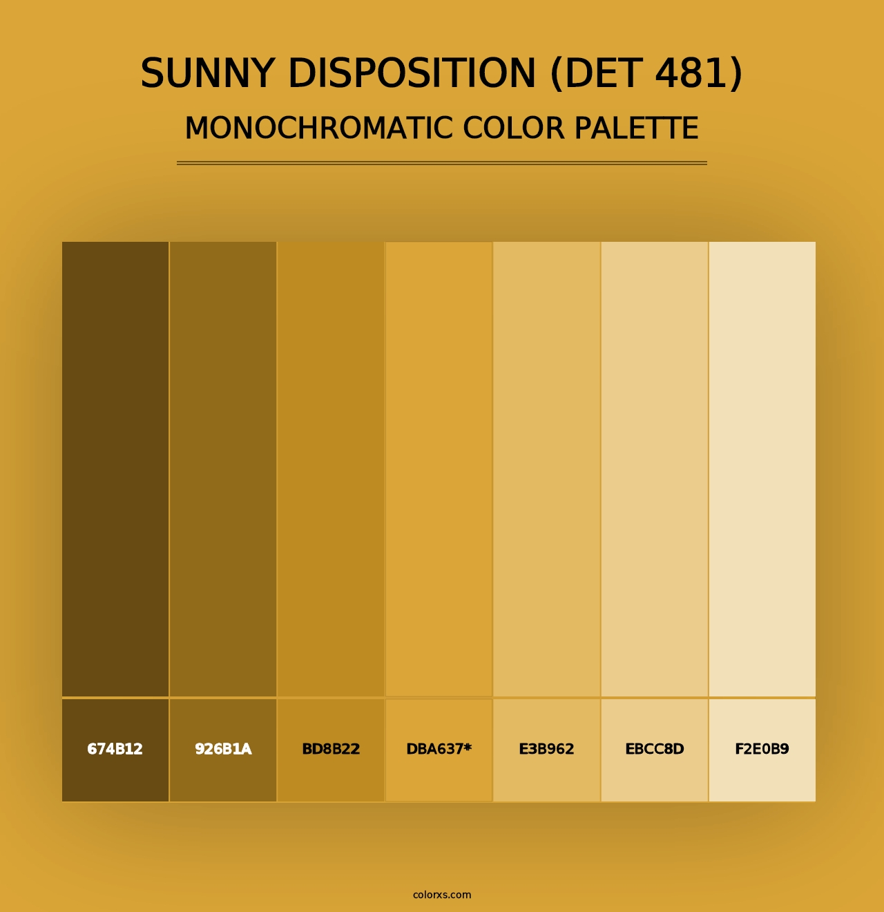 Sunny Disposition (DET 481) - Monochromatic Color Palette