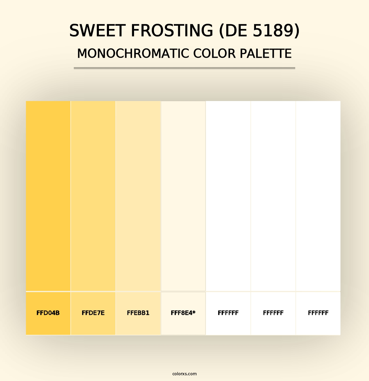 Sweet Frosting (DE 5189) - Monochromatic Color Palette