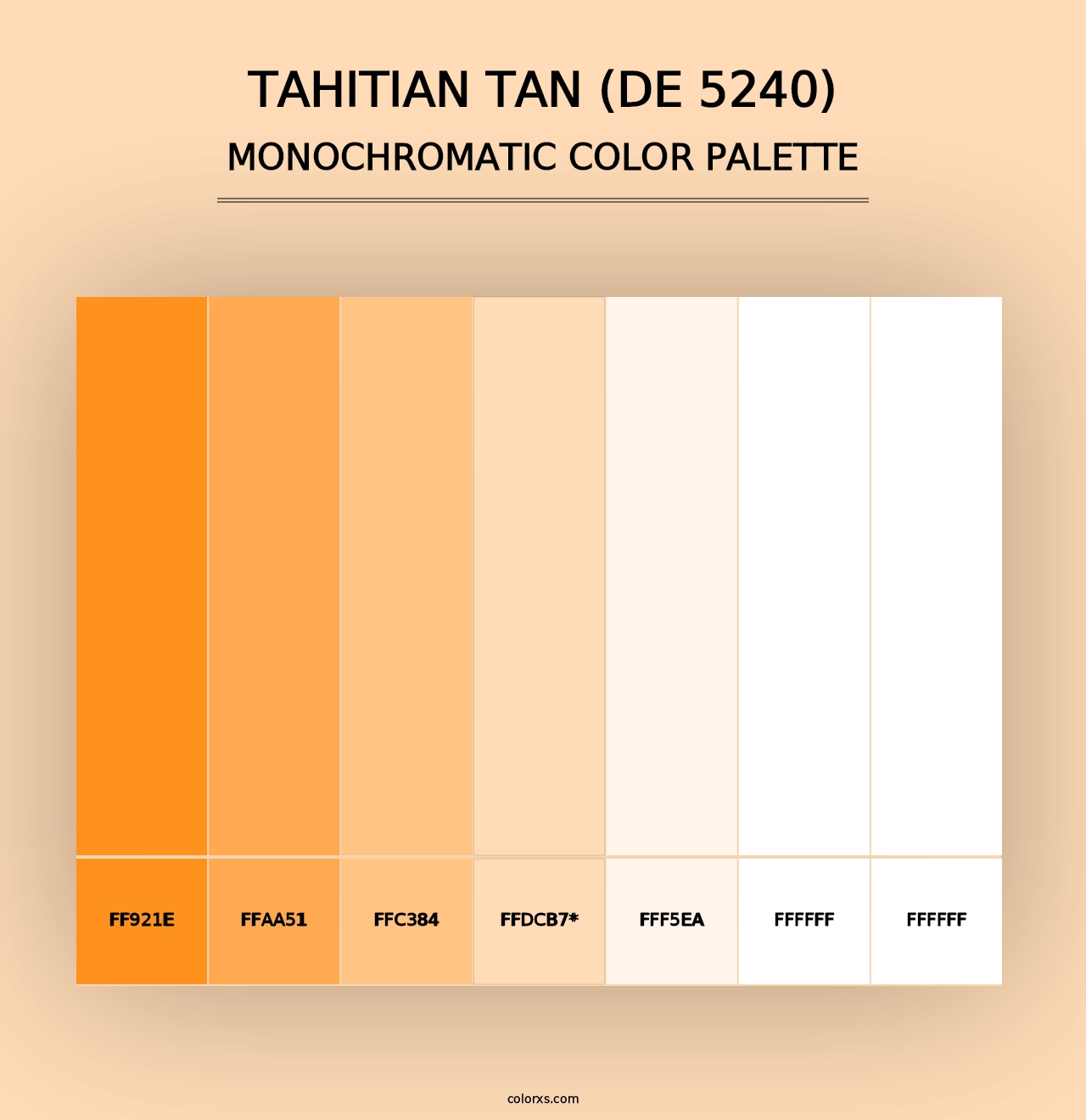 Tahitian Tan (DE 5240) - Monochromatic Color Palette