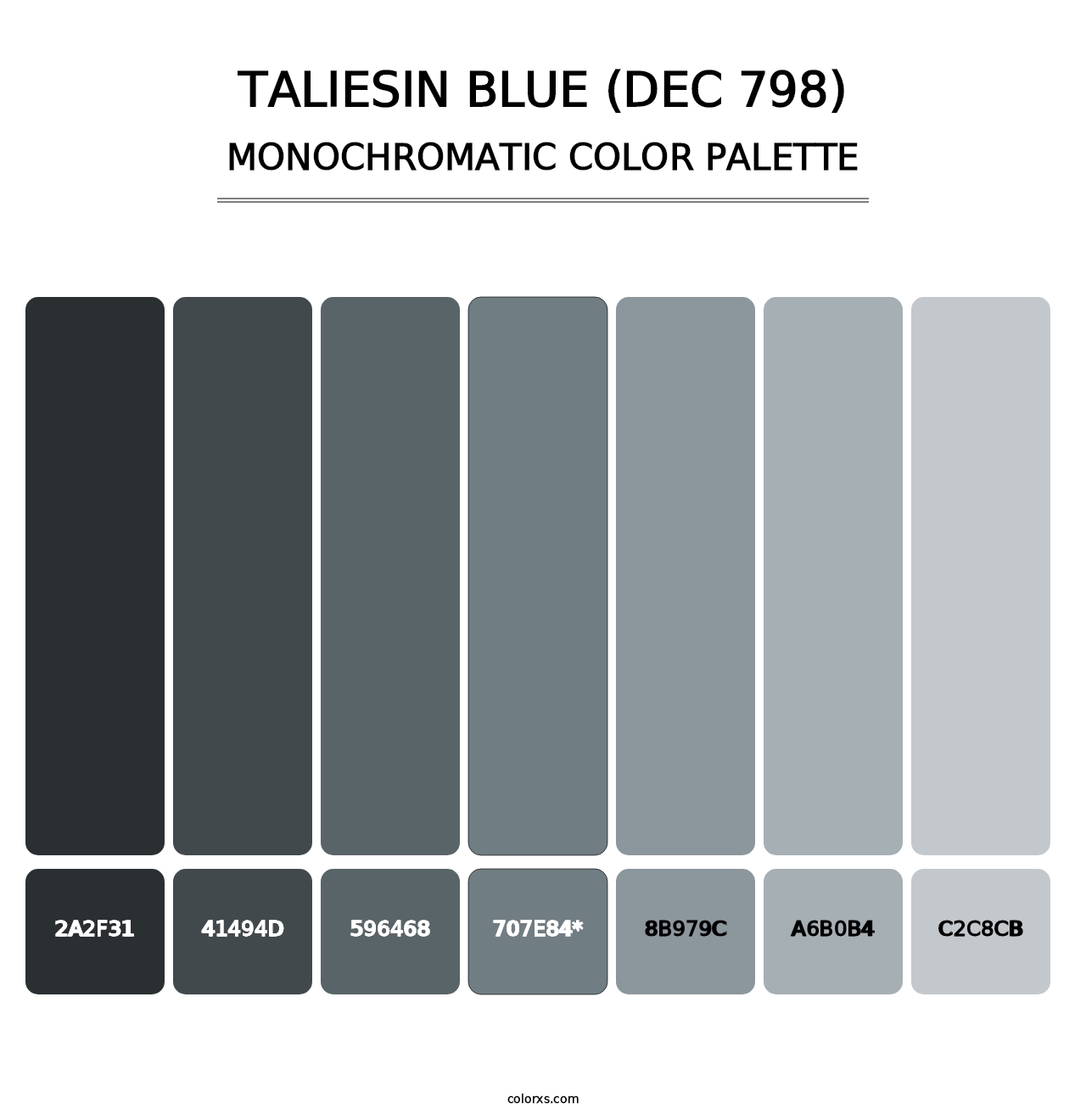 Taliesin Blue (DEC 798) - Monochromatic Color Palette