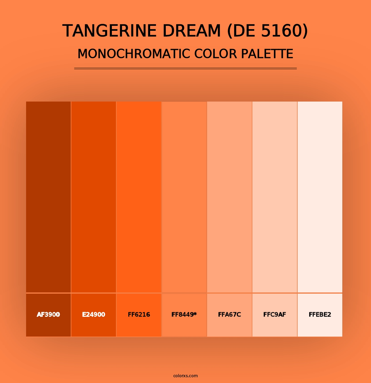 Tangerine Dream (DE 5160) - Monochromatic Color Palette