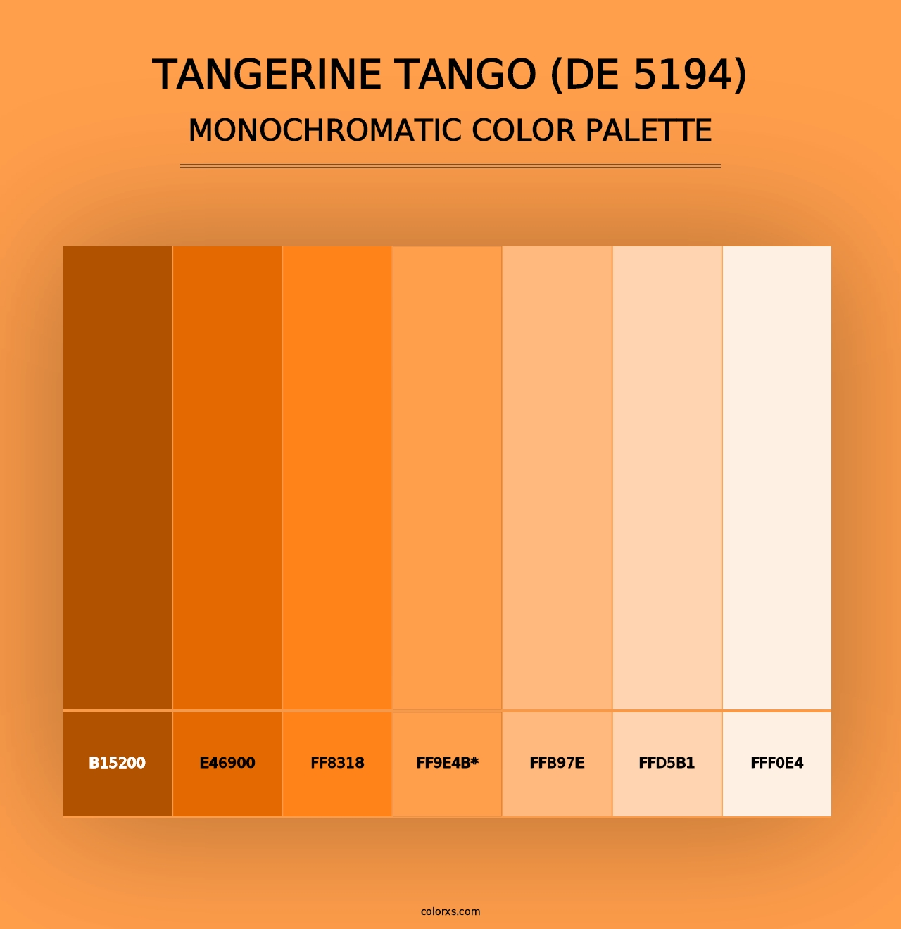 Tangerine Tango (DE 5194) - Monochromatic Color Palette