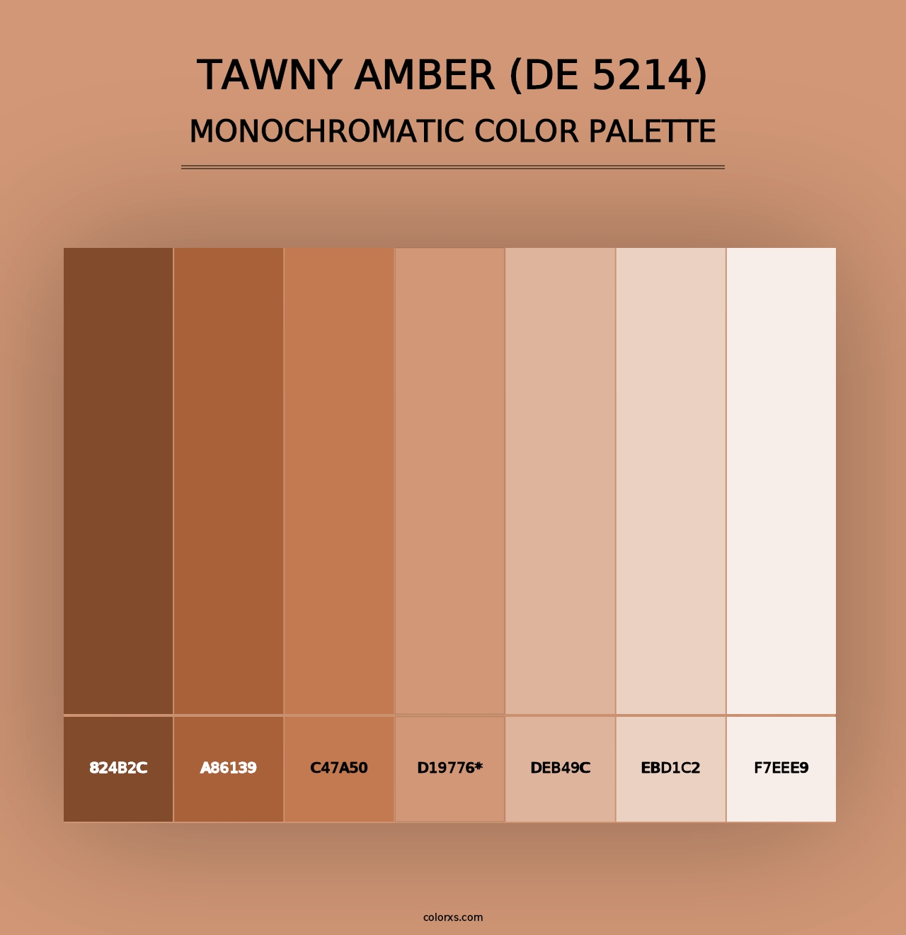 Tawny Amber (DE 5214) - Monochromatic Color Palette