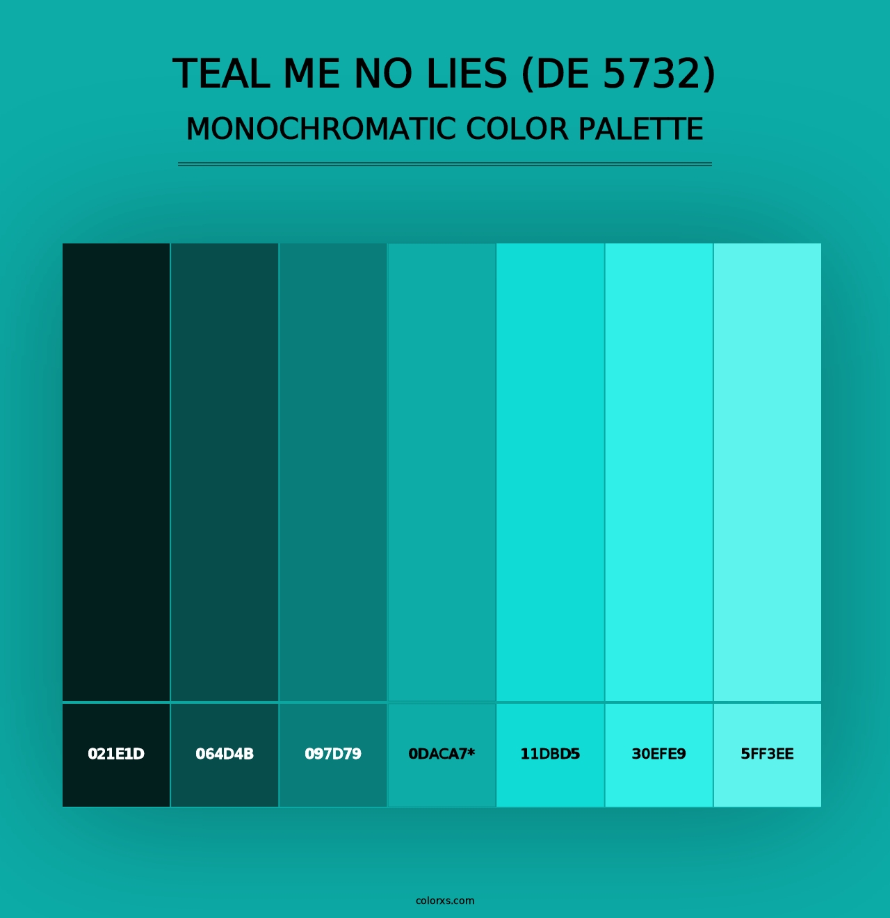 Teal Me No Lies (DE 5732) - Monochromatic Color Palette