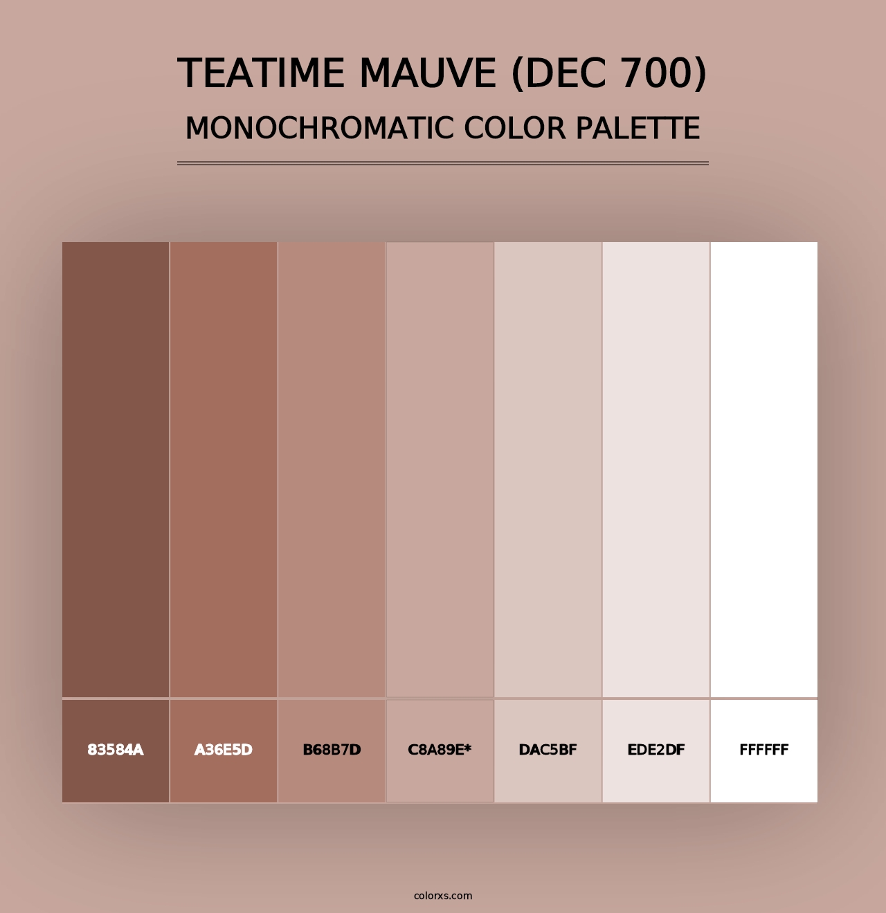 Teatime Mauve (DEC 700) - Monochromatic Color Palette