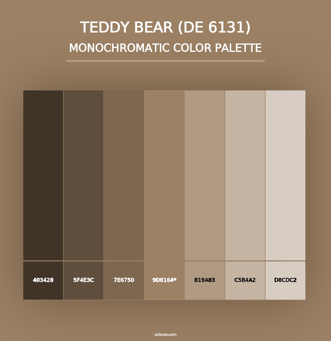 Teddy Bear (DE 6131) - Monochromatic Color Palette