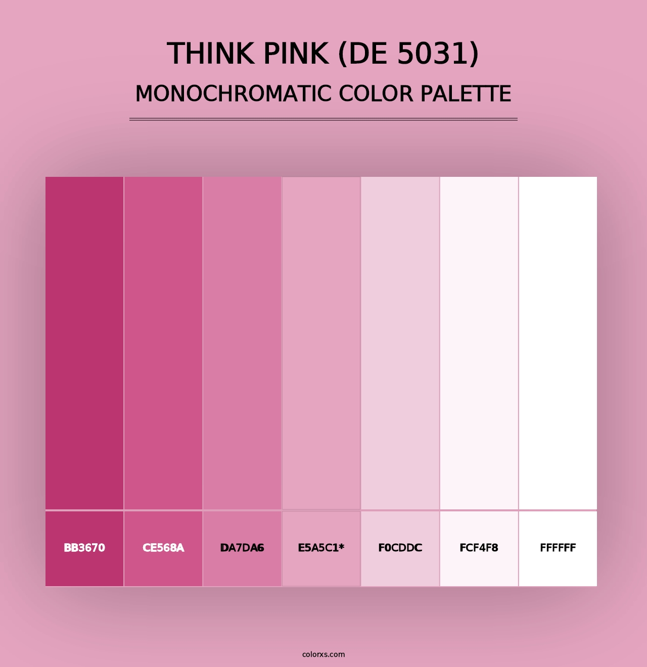 Think Pink (DE 5031) - Monochromatic Color Palette