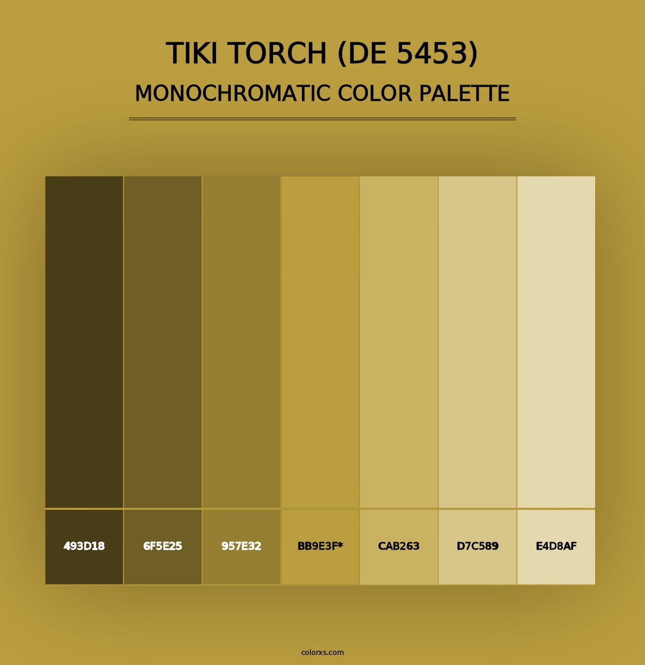 Tiki Torch (DE 5453) - Monochromatic Color Palette