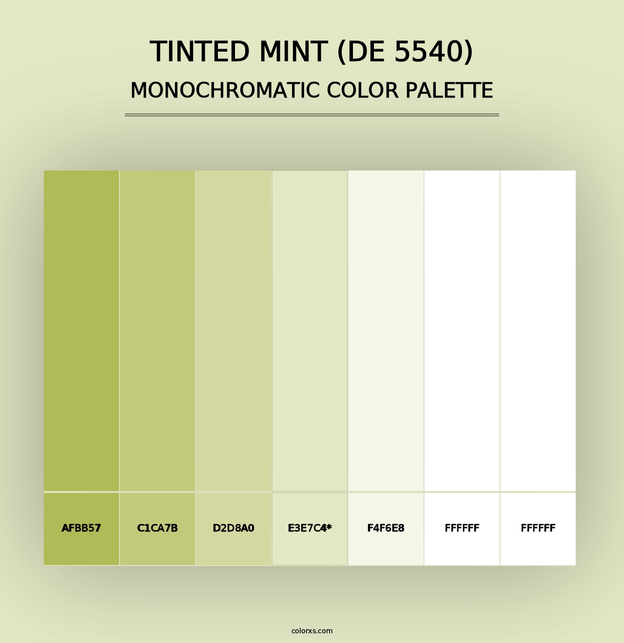 Tinted Mint (DE 5540) - Monochromatic Color Palette