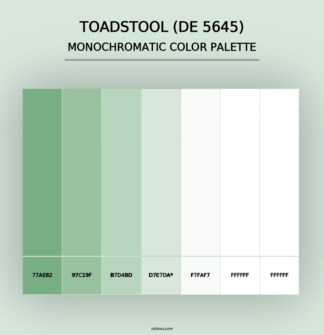 Toadstool (DE 5645) - Monochromatic Color Palette