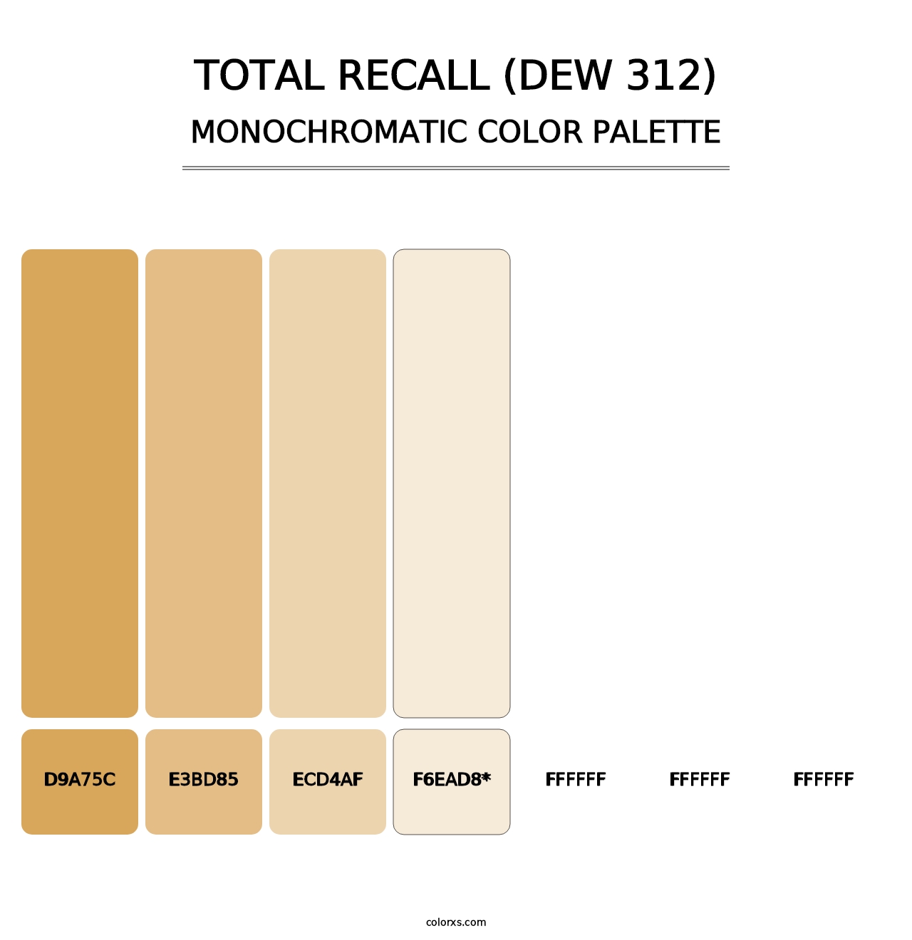 Total Recall (DEW 312) - Monochromatic Color Palette