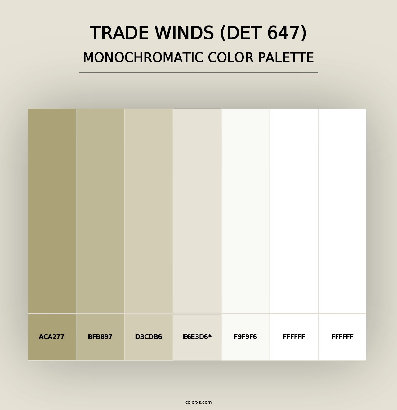 Trade Winds (DET 647) - Monochromatic Color Palette