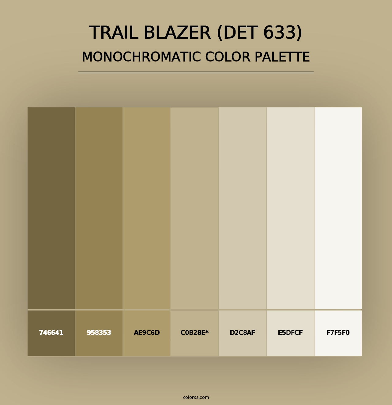 Trail Blazer (DET 633) - Monochromatic Color Palette