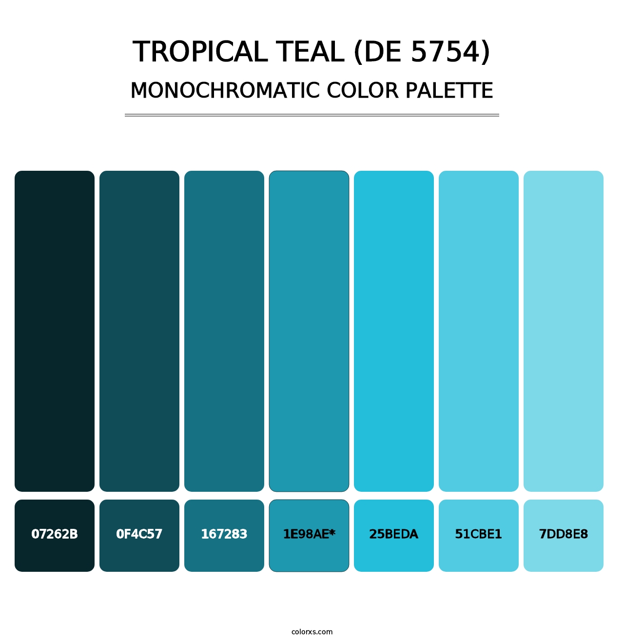 Tropical Teal (DE 5754) - Monochromatic Color Palette