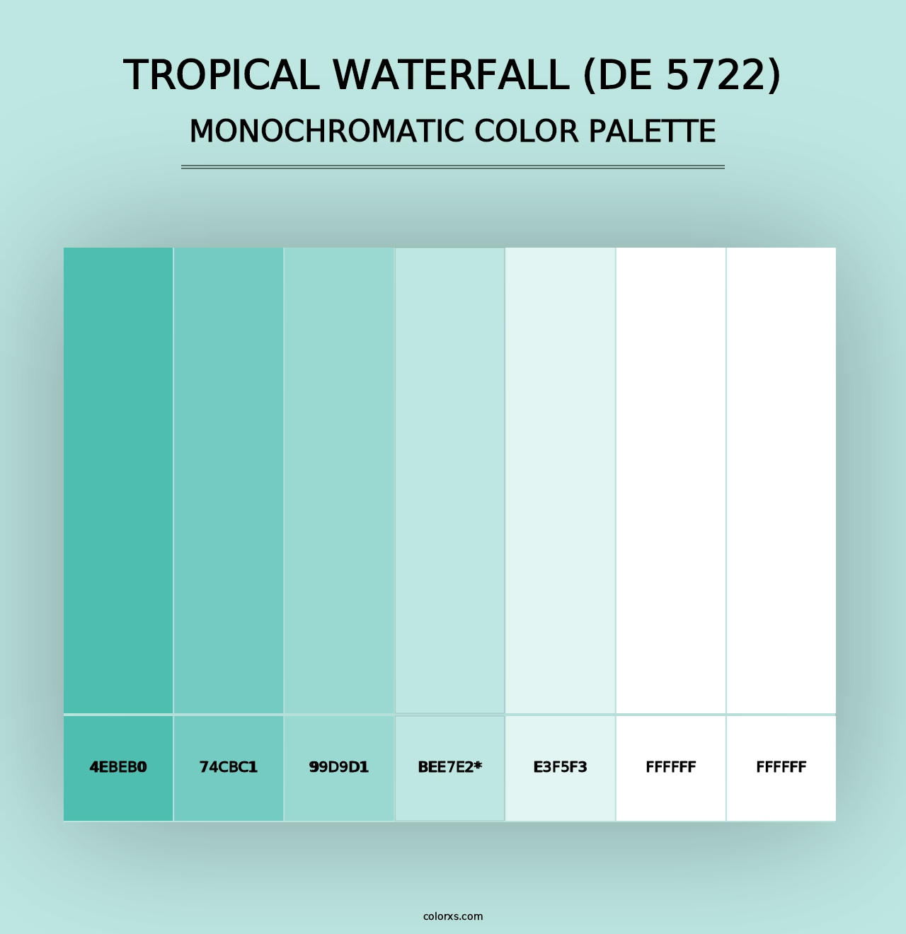 Tropical Waterfall (DE 5722) - Monochromatic Color Palette