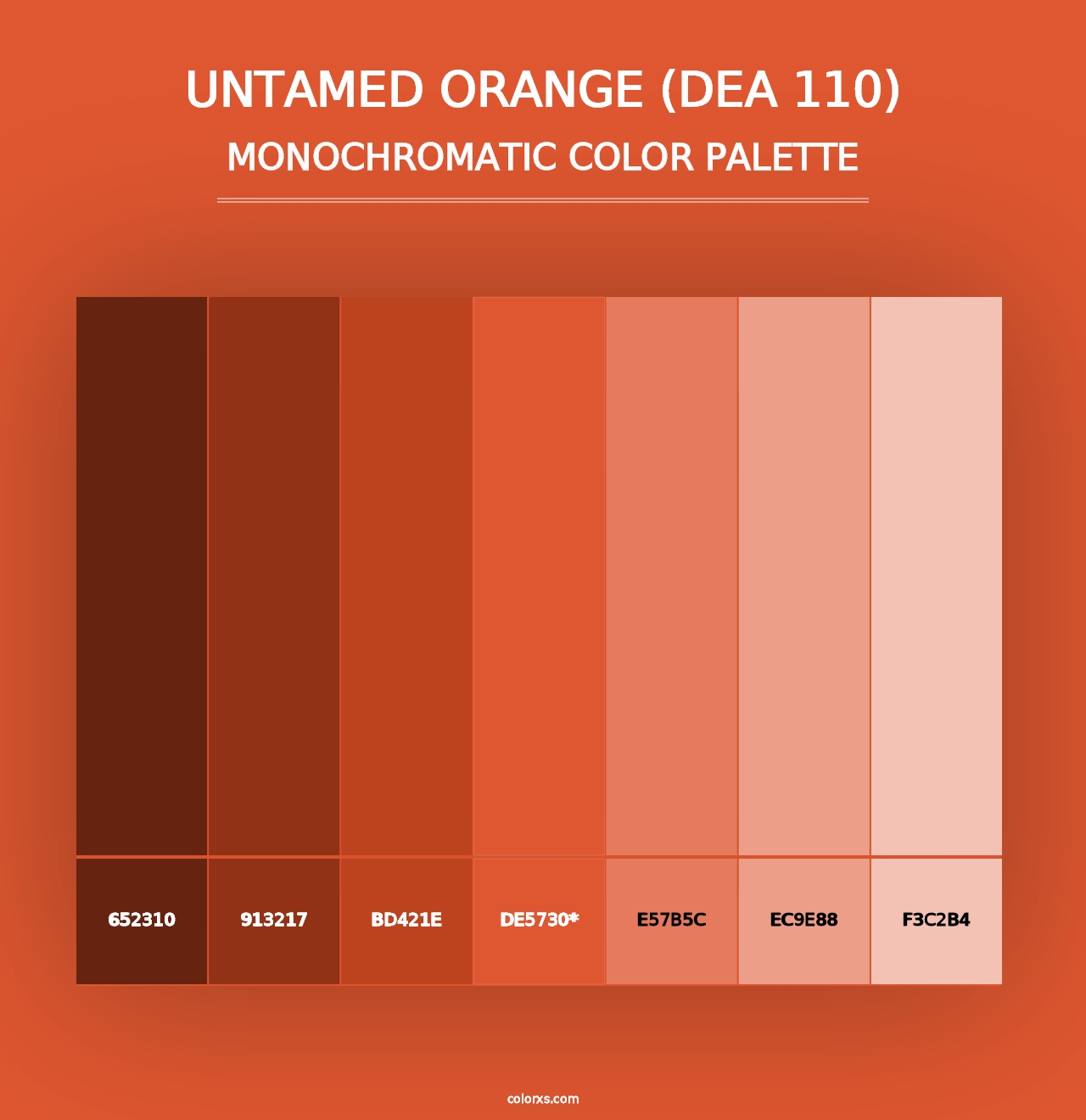 Untamed Orange (DEA 110) - Monochromatic Color Palette