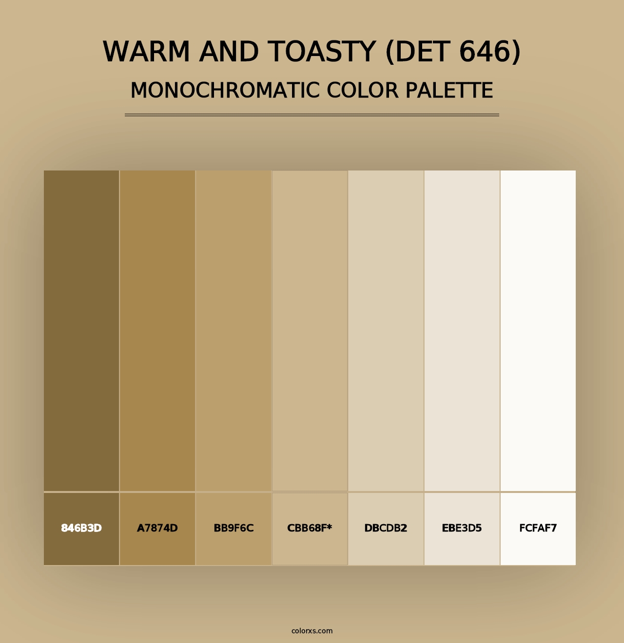 Warm and Toasty (DET 646) - Monochromatic Color Palette