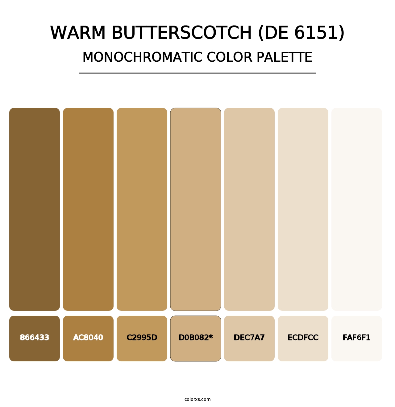 Warm Butterscotch (DE 6151) - Monochromatic Color Palette