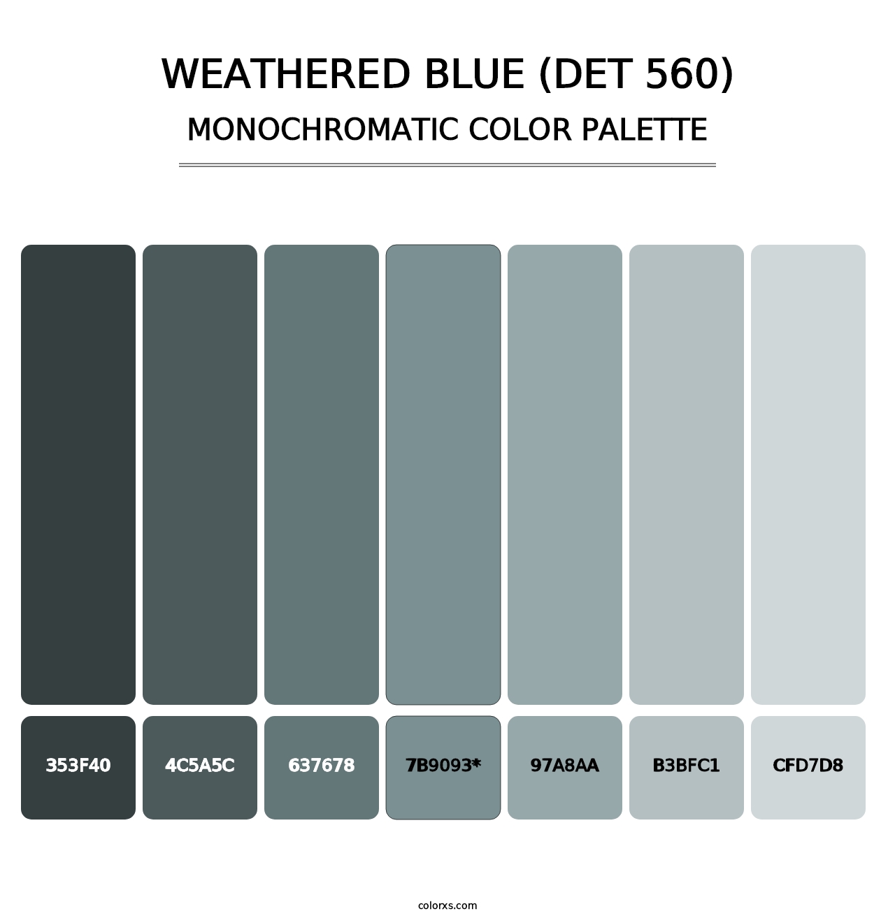 Weathered Blue (DET 560) - Monochromatic Color Palette