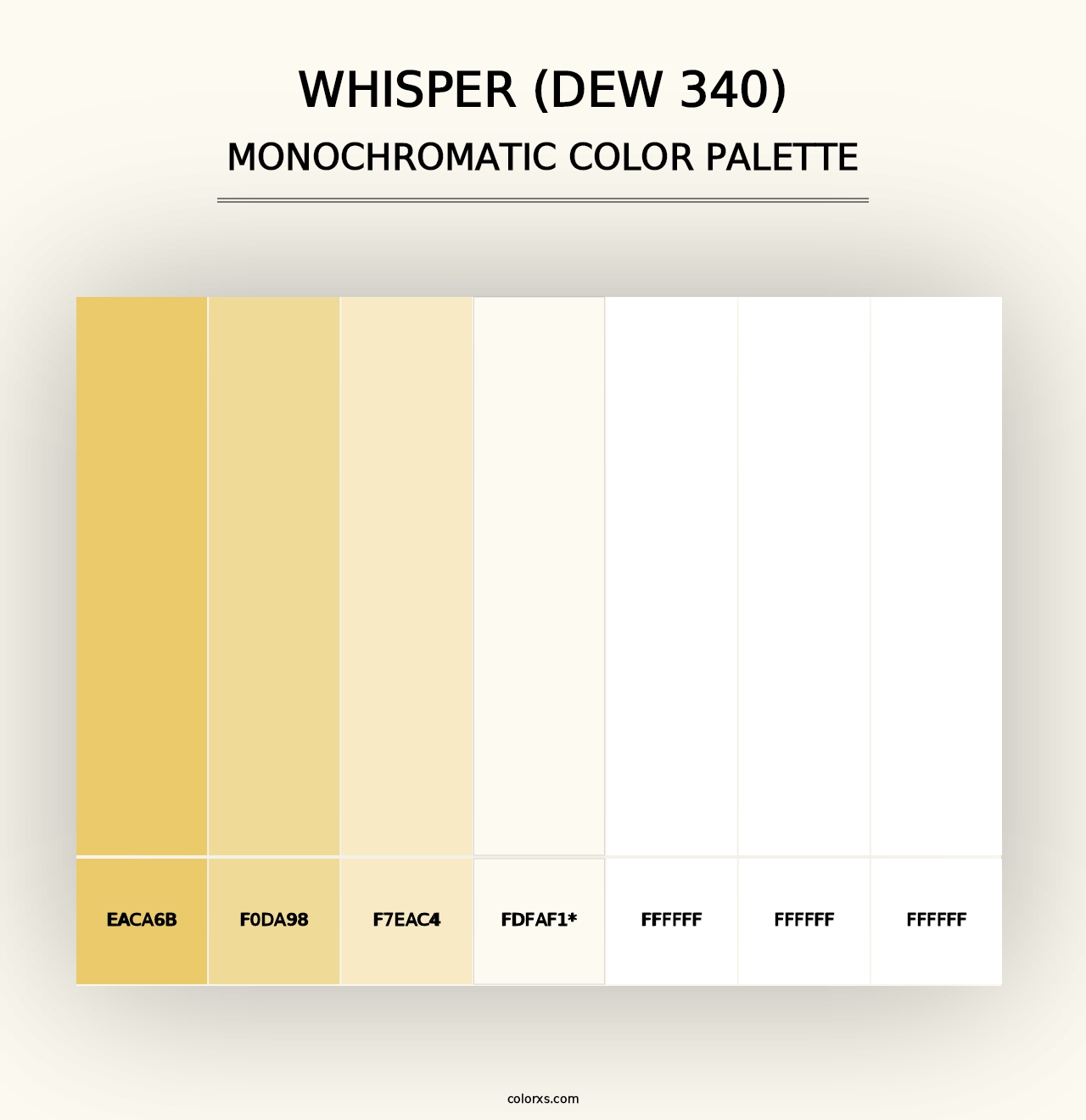 Whisper (DEW 340) - Monochromatic Color Palette