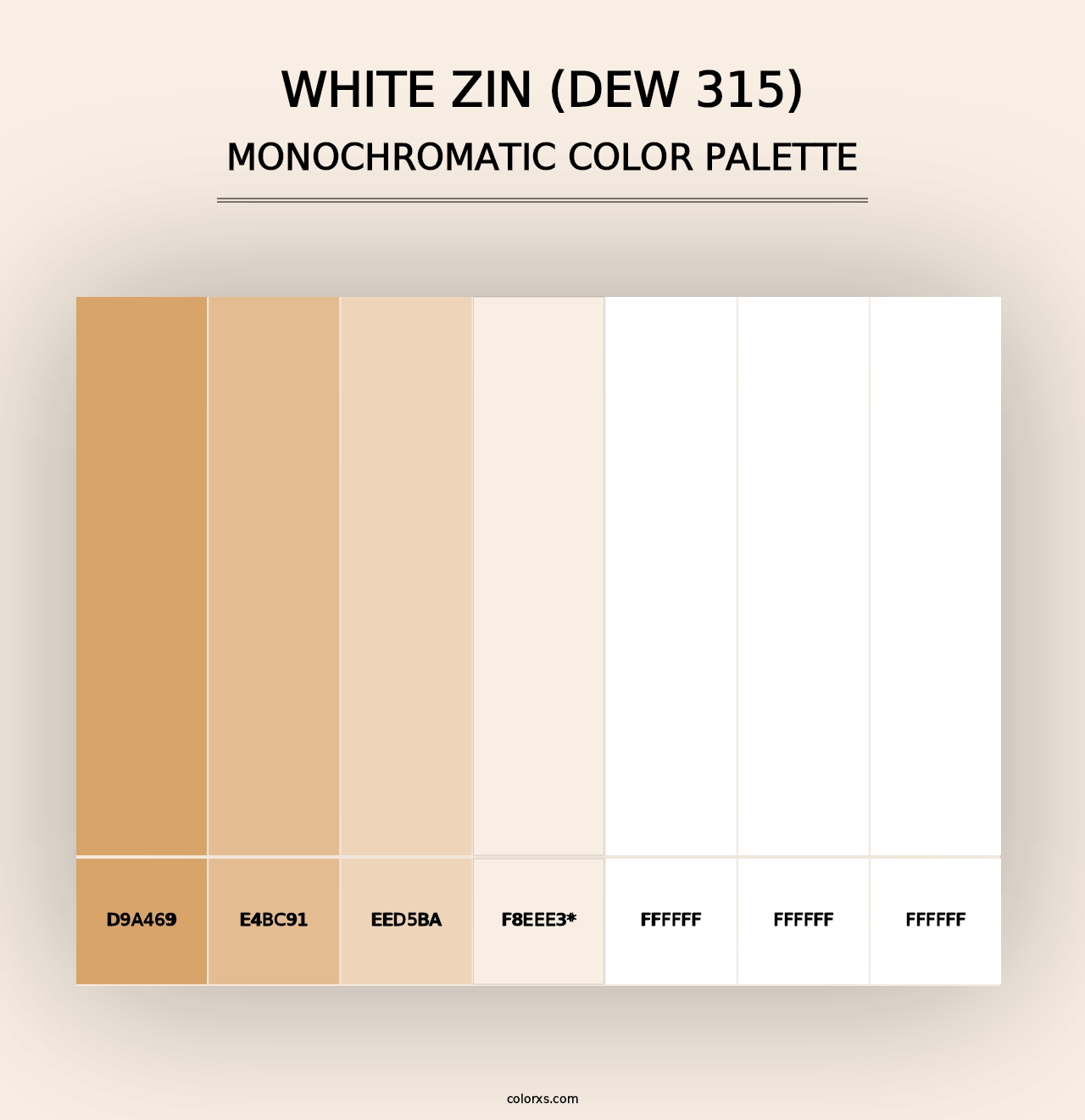 White Zin (DEW 315) - Monochromatic Color Palette