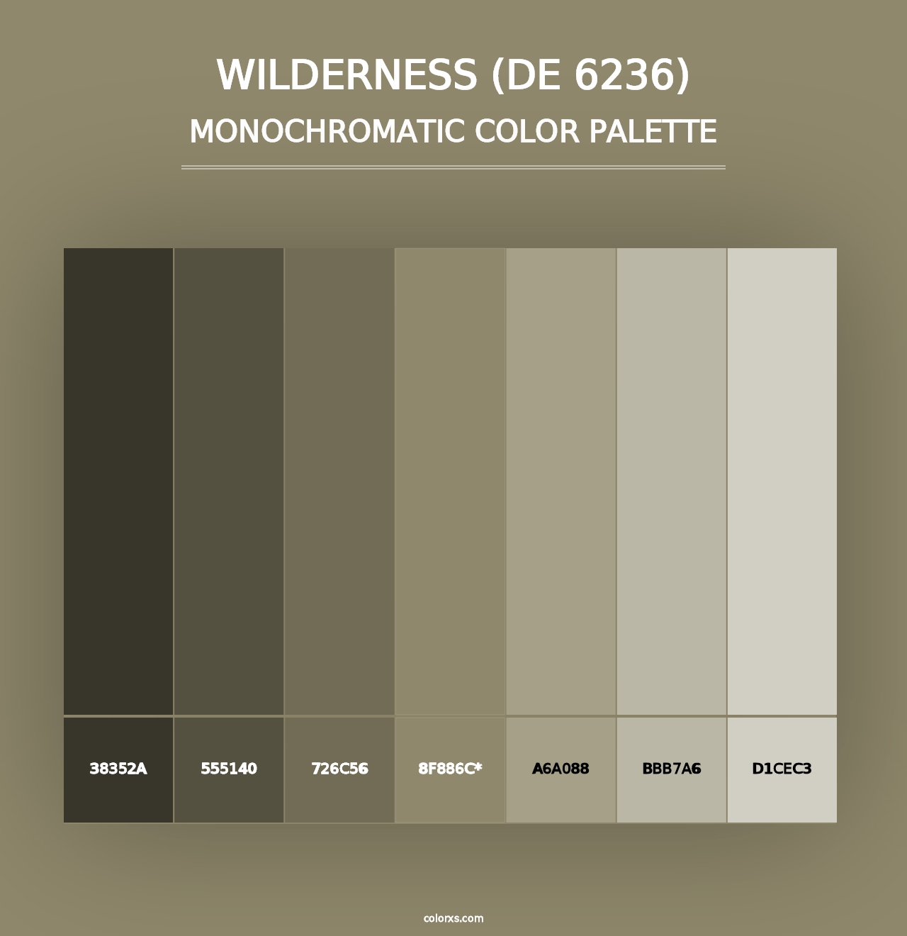 Wilderness (DE 6236) - Monochromatic Color Palette