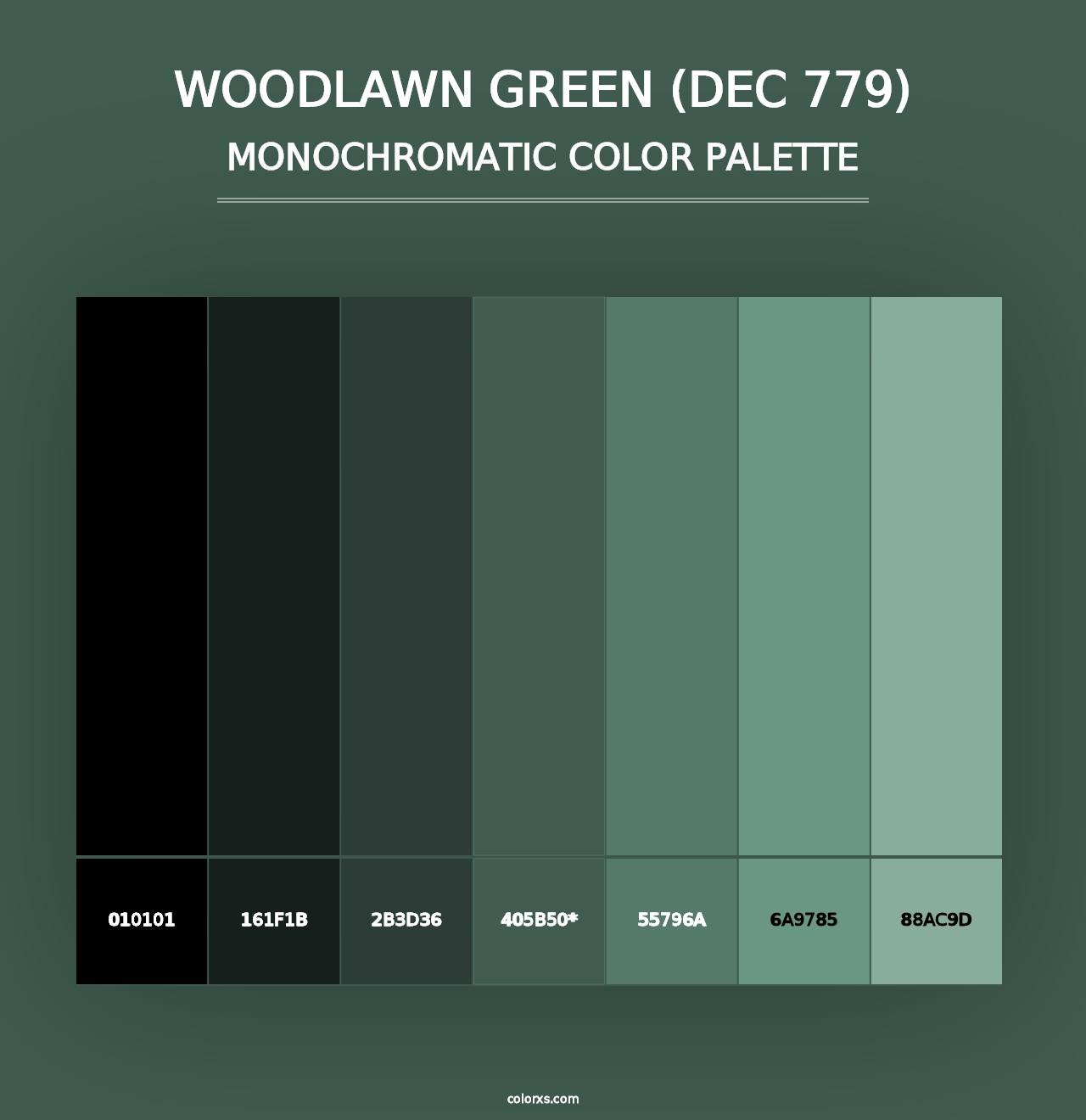 Woodlawn Green (DEC 779) - Monochromatic Color Palette