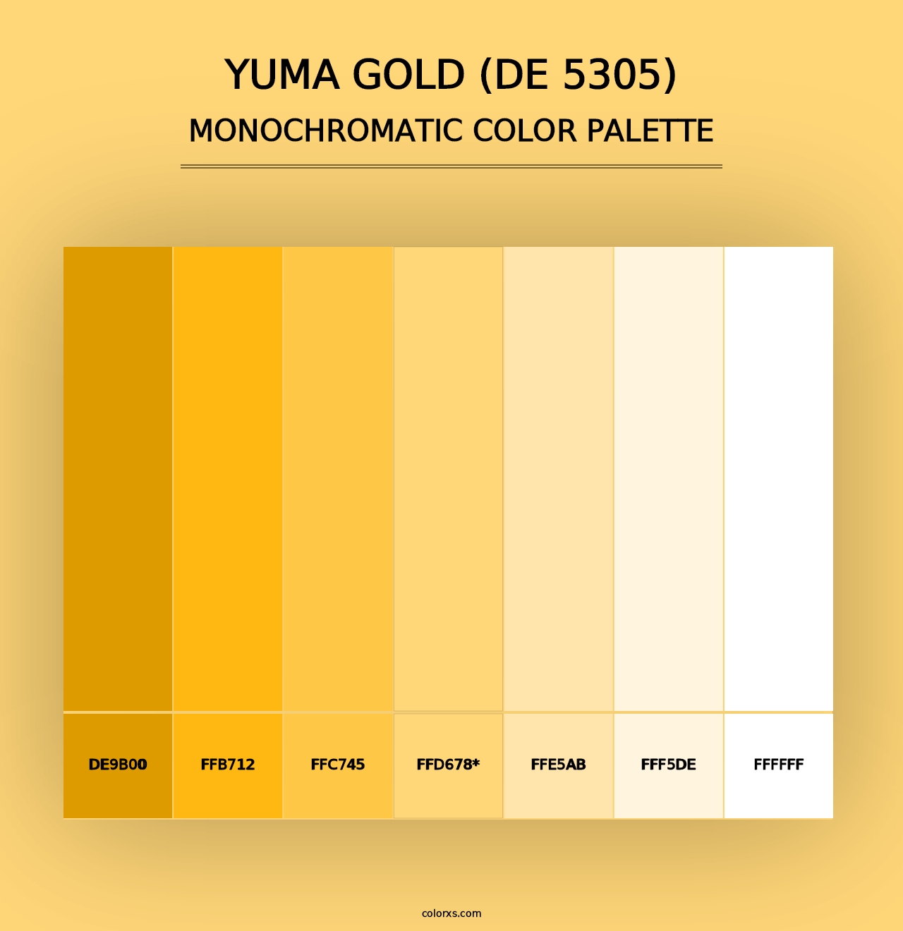 Yuma Gold (DE 5305) - Monochromatic Color Palette