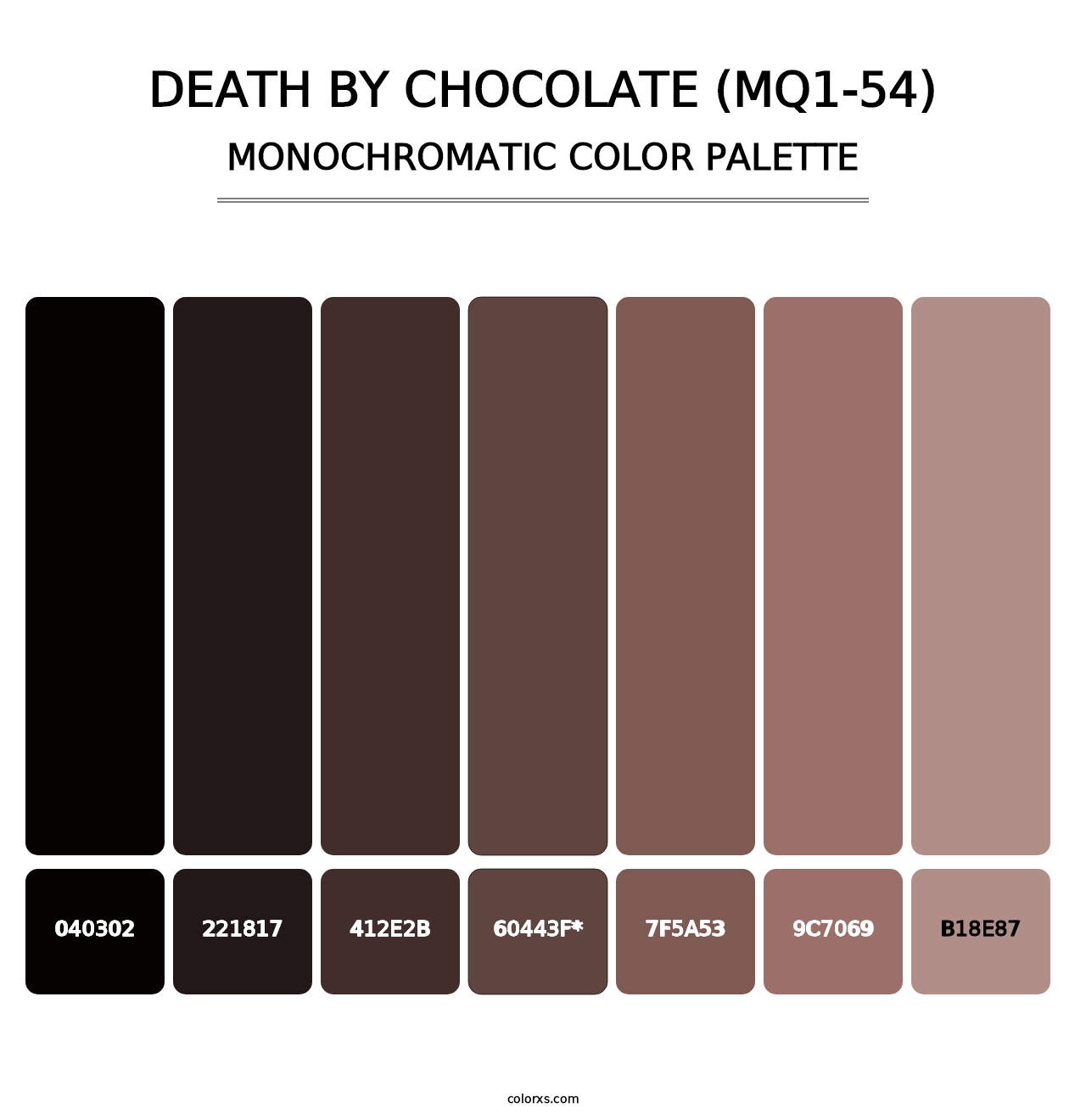 Death By Chocolate (MQ1-54) - Monochromatic Color Palette