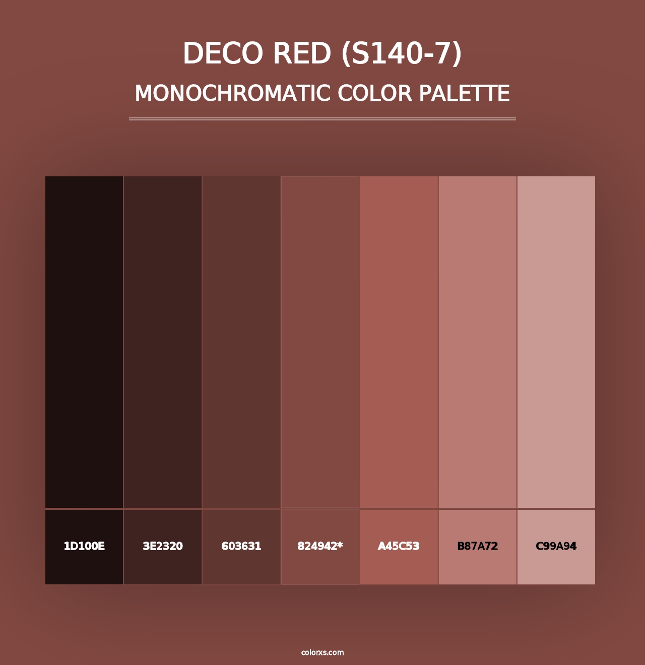 Deco Red (S140-7) - Monochromatic Color Palette