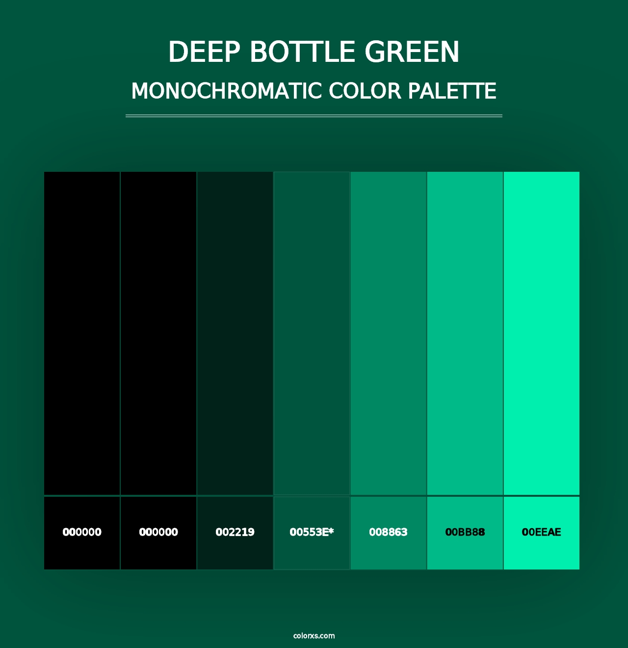 Deep Bottle Green - Monochromatic Color Palette