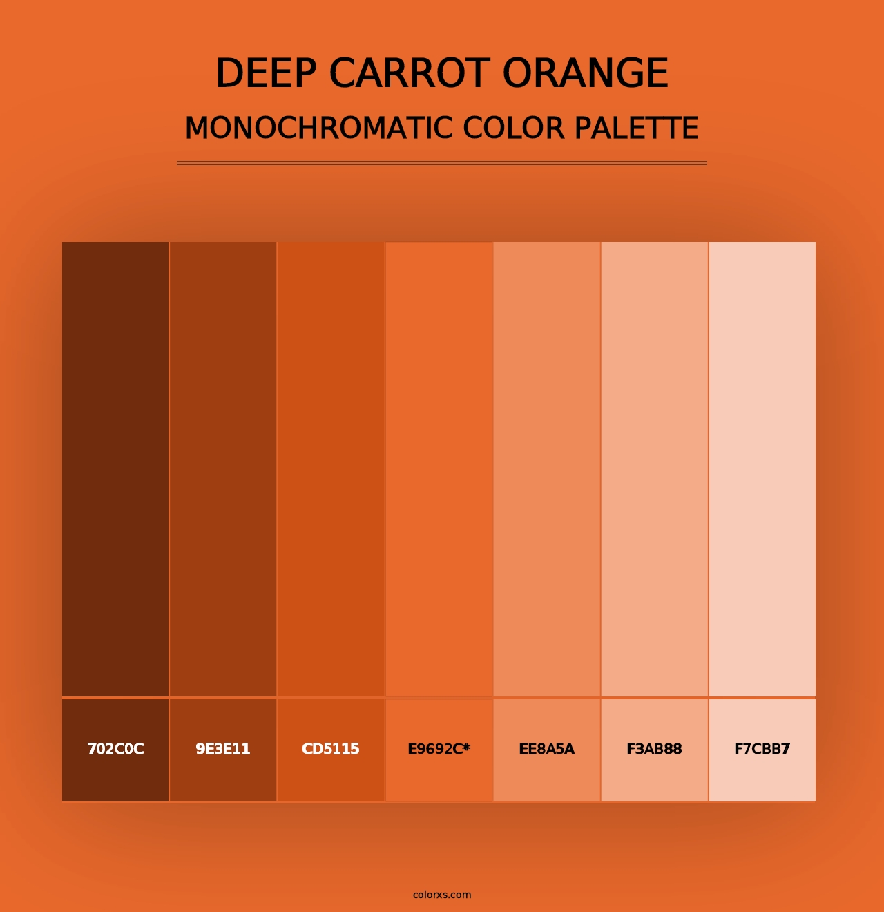 Deep Carrot Orange - Monochromatic Color Palette