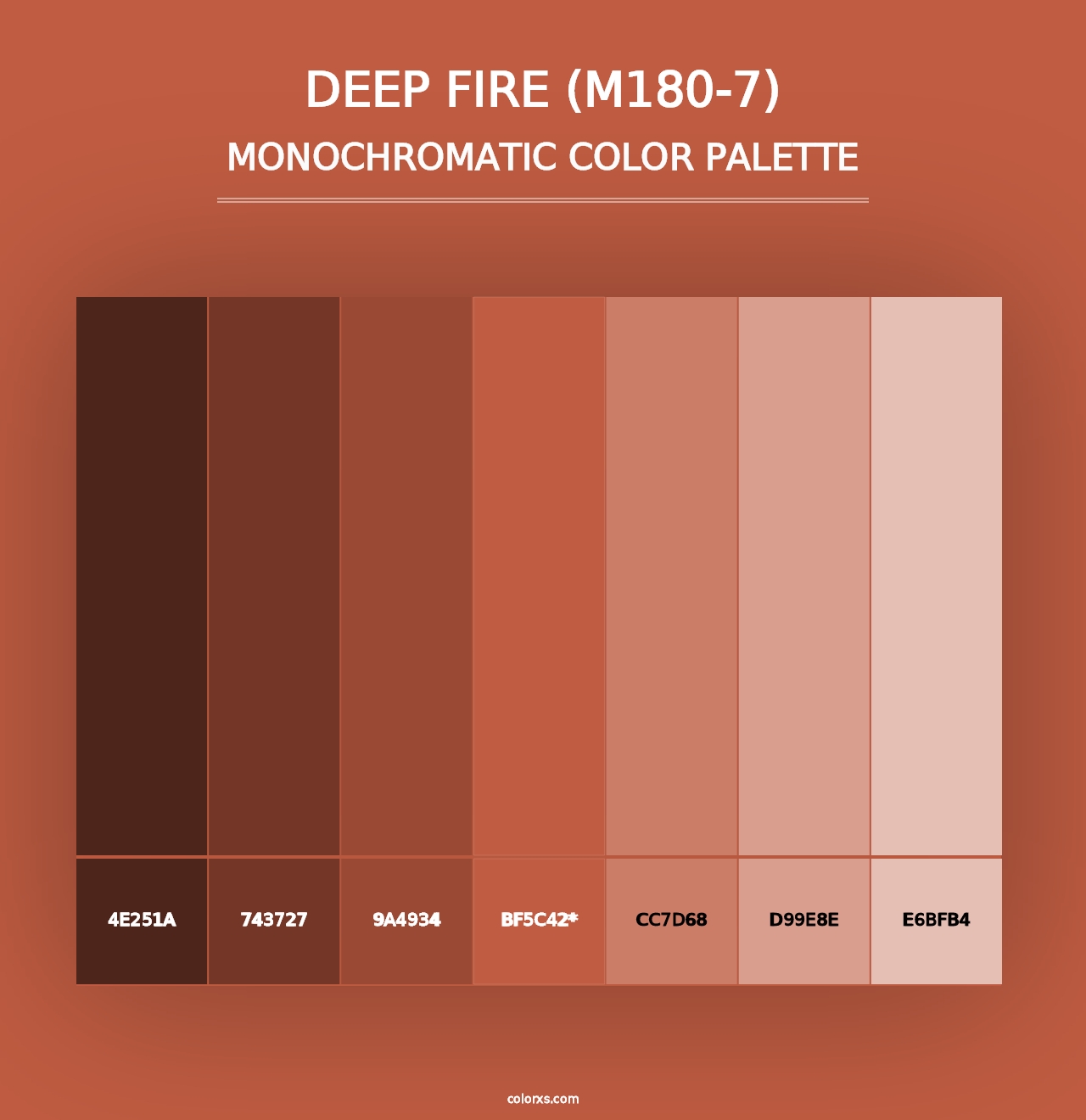 Deep Fire (M180-7) - Monochromatic Color Palette