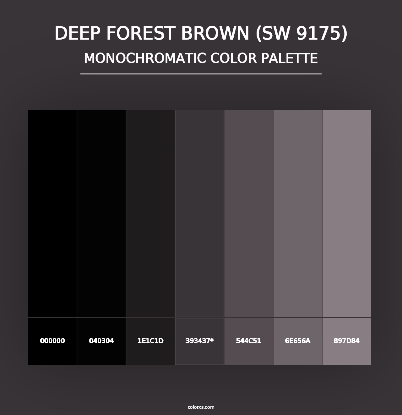 Deep Forest Brown (SW 9175) - Monochromatic Color Palette