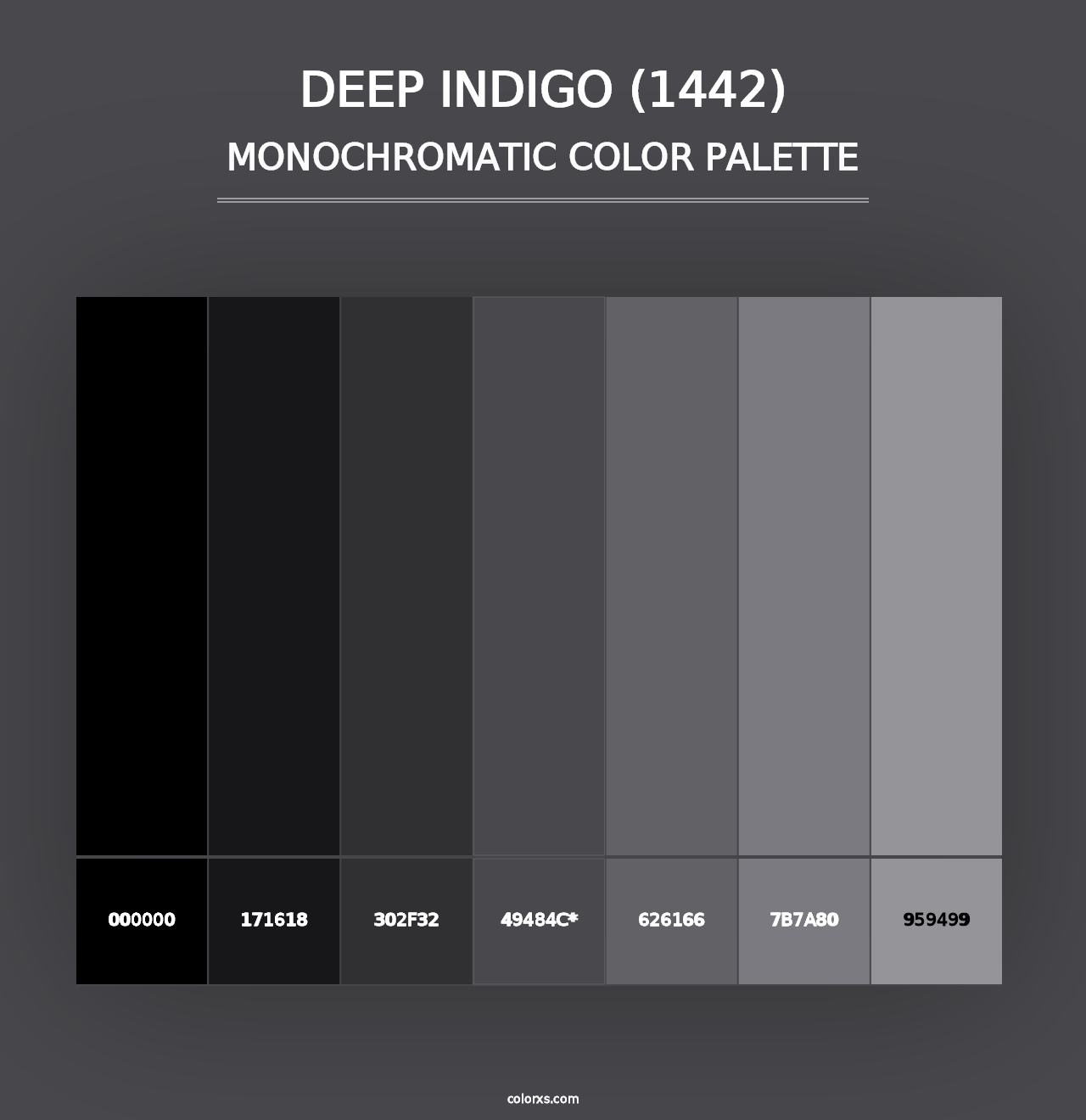 Deep Indigo (1442) - Monochromatic Color Palette