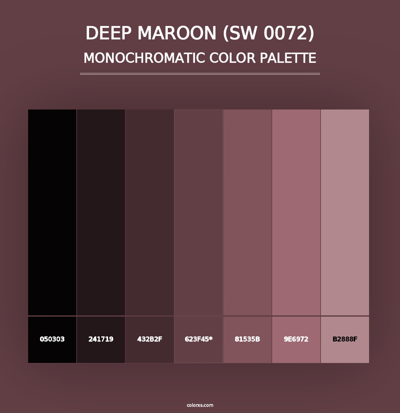 Deep Maroon (SW 0072) - Monochromatic Color Palette