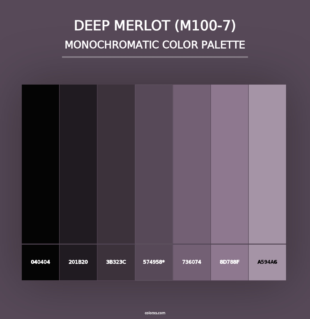 Deep Merlot (M100-7) - Monochromatic Color Palette